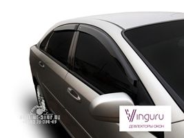 Дефлекторы окон Vinguru Chevrolet Lacetti 2004- сед накладные скотч к-т 4 шт., материал литьевой поликарбонат